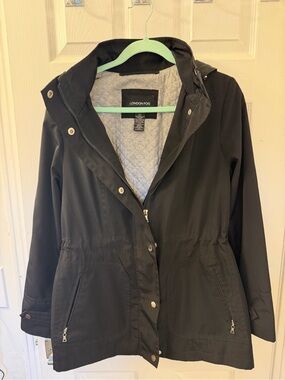 London Fog Black Hooded Barn Coat